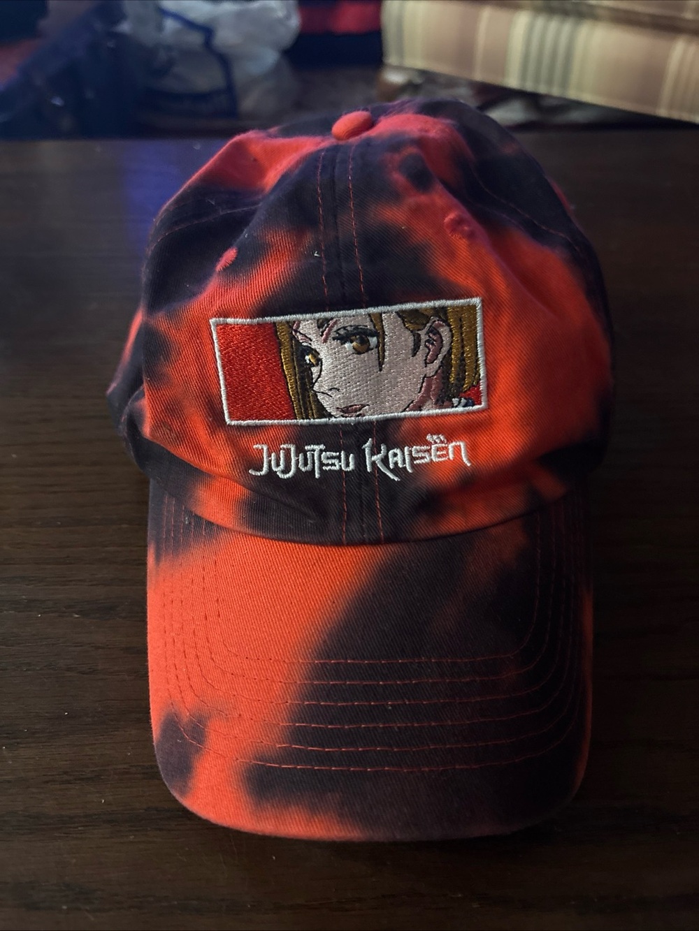 Jujutsu Kaisen Nobara Kugisaki Hat Crunchyroll Red Black Tie Dye Dad Cap